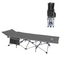 Osage River 300LBS Folding Camp Cot with Pocket - Grey