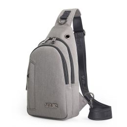 Oxford Cloth Versatile Waterproof Simple Casual Men and Women Cross-body Bag (Color: grey)