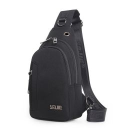 Oxford Cloth Versatile Waterproof Simple Casual Men and Women Cross-body Bag (Color: black)