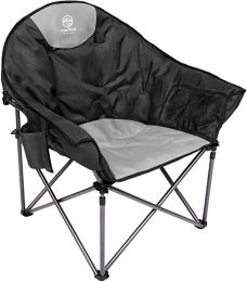 Outdoor Camping Chair Folding Chair Black (Color: black)